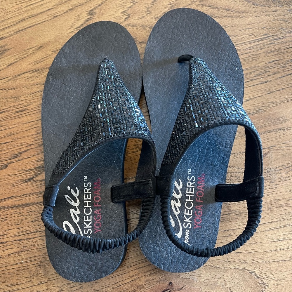 Skechers Black Beaded Sandals